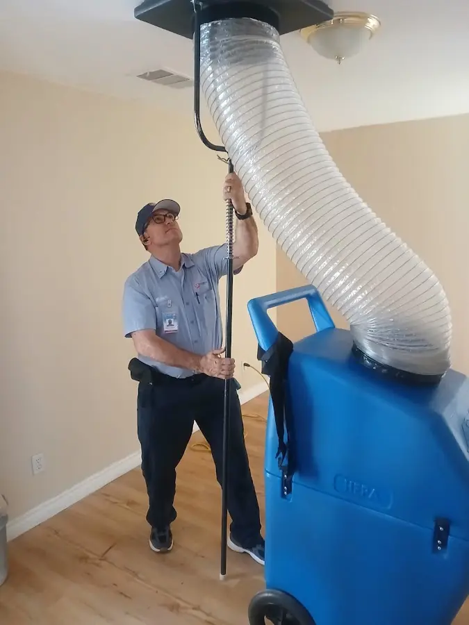 Mini Split Installation technician using HEPA equipment in Pittsburg